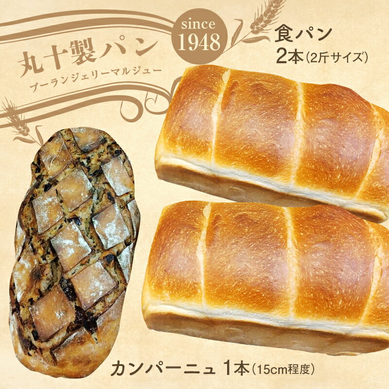 【ふるさと納税】丸十製パン　もっちり食感のこだわり食パン&具材ぎっしり贅沢カンパーニュ F7X-0094