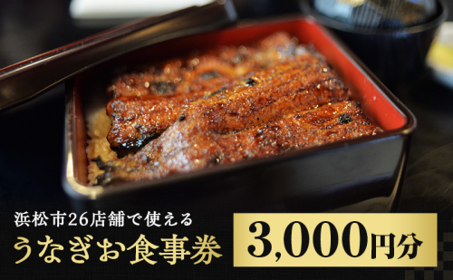 食事券 浜松 うなぎ 3,000円分 静岡