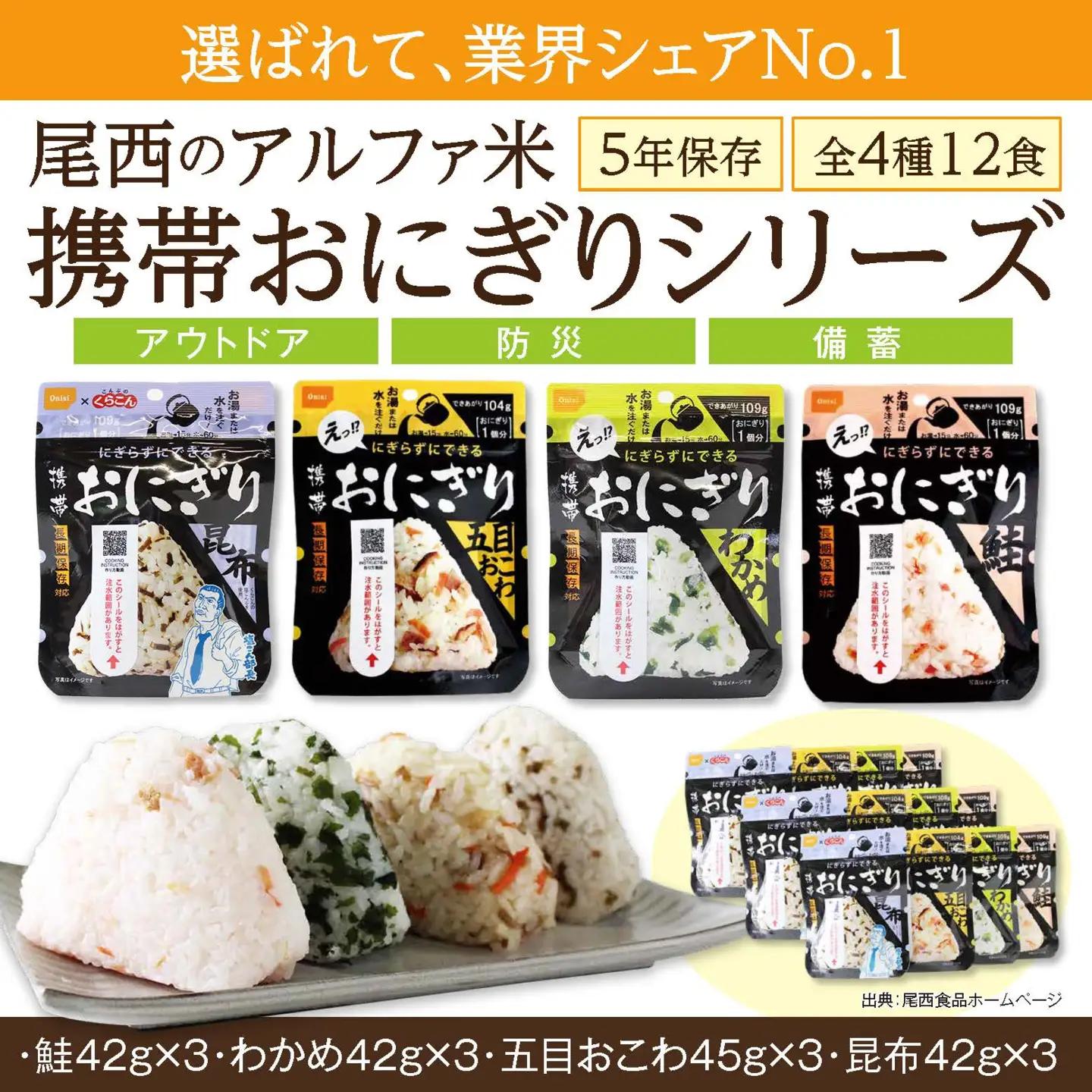 非常食 防災食 災害 備蓄ごはん おにぎり12個 アルファ米  大崎市 尾西食品