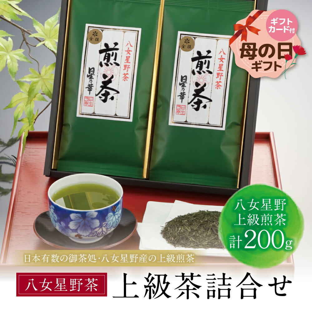 【ふるさと納税】 レビューキャンペーン 八女星野 上級茶詰合せ(計200g) 日本茶 煎茶 緑茶 茶葉 国産 福岡県 贈り物 お歳暮 母の日