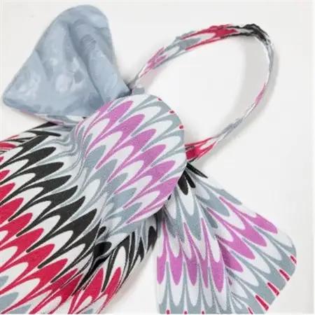 一色ちりめん　結びバッグ(角)水面(ピンク)_装飾品・工芸品  鞄・バッグ かばん カバン_【1569314】