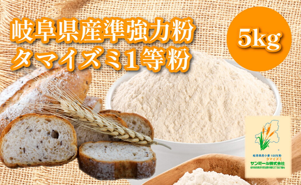 【ふるさと納税】岐阜県産準強力粉（タマイズミ1等粉）5kg 小麦粉 強力粉 国産 フランスパン バゲット ベーグル カンパーニュ フォカッチャ クッキー スコーン フィナンシェ カヌレ