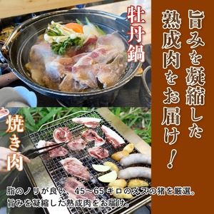 猪肉スライス300g（約2人前）【 低温熟成 低カロリー 低脂肪 高タンパク お肉 焼肉 ボタン鍋 解凍 ロース バラ肉 モモ肉 肩肉 真空パック ジビエ冷凍 国産 猪肉 ロース バラ肉 もも肉 肩肉