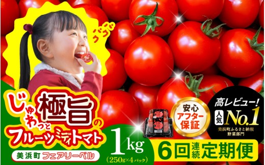 定期便 ≪6ヶ月連続お届け≫じゅわっと極旨のフルーツミディトマト 約1kg 【 とまと トマト フルーツトマト ミニトマト トマトジュース 野菜 やさい 人気 新鮮 産地直送 甘い 高糖度 完熟 食べやすい リコピン ビタミン ダイエット 美容 美肌 】 [m37-c005]