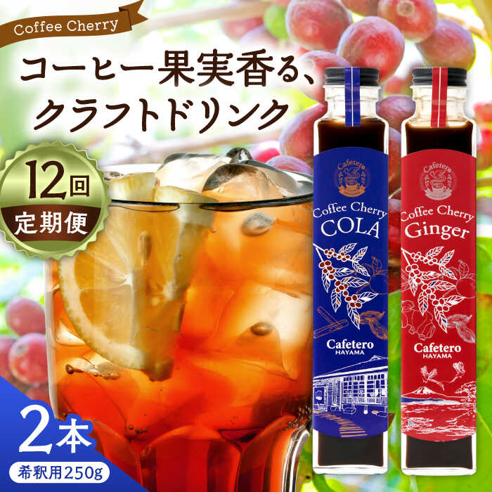 【ふるさと納税】【先行予約】【2025年7月中旬から順次発送】【全12回定期便】カフェテーロ葉山 チェリーコーラ 1本 チェリージンジャー 1本 計2本 / ジュース ジンジャー飲み比べ チェリー 葉山町【合同会社エンディレクト】[ASBM024]