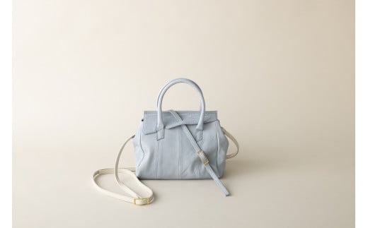 【G0064a】OBI MINI（革のカシミヤ 郡上市産明宝鹿革バッグ）ブルーグレイ バッグ 小物 ブランド雑貨  財布 ケース  メンズ財布 190000円