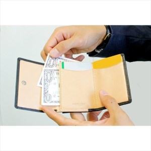 イタリアンシュリンク／スマートウォレット ミニ財布　ブラック [2059]