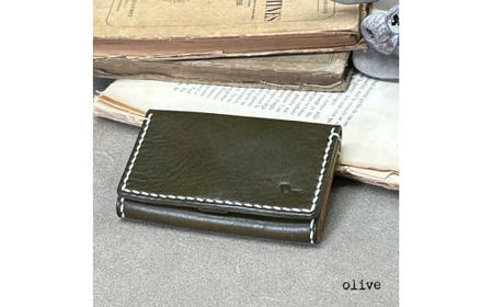 【名刺入れ】card case オリーブ 名刺入れ 革