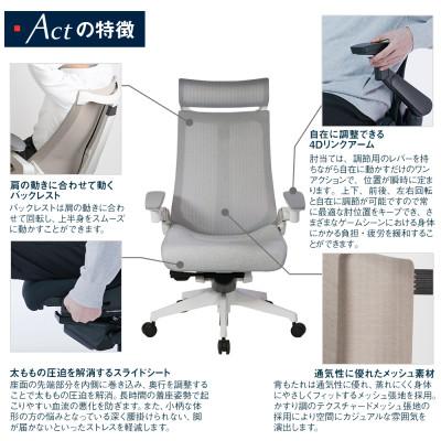 ふるさと納税 近江八幡市 イトーキ『アクトチェア』エクストラハイバック フレーム:ホワイト 張地:ホワイトグレーT |  | 02