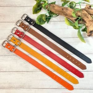 選べるサイズのイタリア本革犬首輪 (25mm幅) 小型/中型/大型 犬用首輪 犬 首輪 本革 SSサイズ黒色