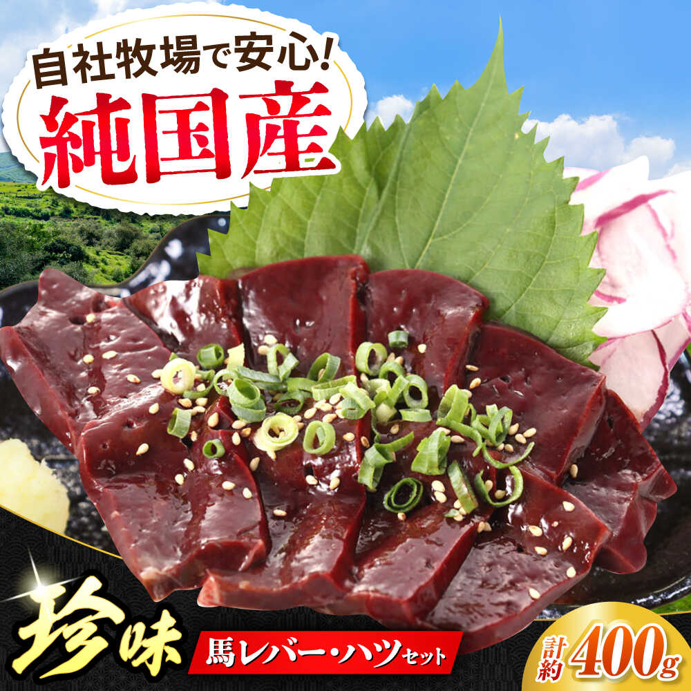 【ふるさと納税】『純国産』熊本の味 馬 珍味 セット 計約400g（約200g×2セット）レバー ハツ 刺身馬肉 希少 熊本 生レバー 生ハツ【有限会社 九州食肉産業】[AYCN021] 馬 肉 レバー ハツ 食べ比べ セット 特選 九州 国産 合志
