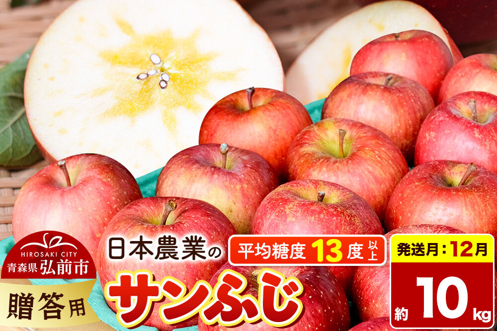 【26年12月発送】りんご サンふじ【贈答用】約10kg 平均糖度13度以上 青森県 弘前市 果物 フルーツ 林檎 リンゴ くだもの 贈り物 ギフト [先行予約 産地直送 アップル 青森県 弘前市]