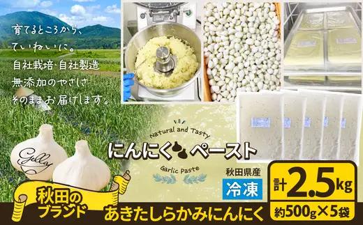 あきたしらかみにんにく 冷凍ペースト 2.5kg（約500g×5袋）　150P3202【 gella】