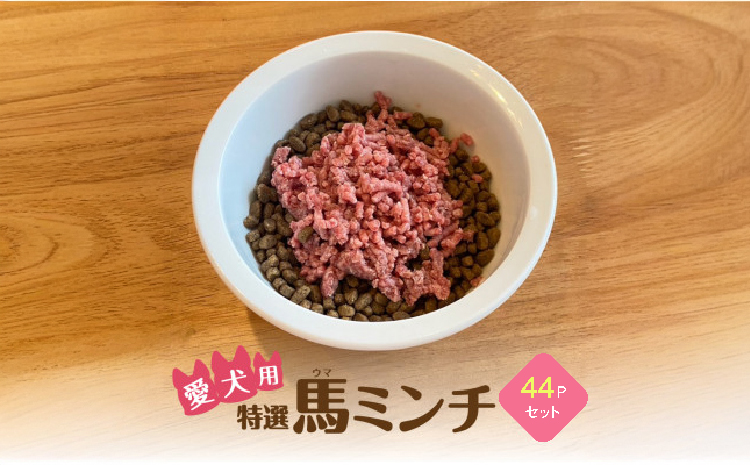 特選馬ミンチ45g 44パックセット ワンちゃん大喜び 馬肉ミンチ 犬用ミンチ 冷凍ミンチ 高タンパク 栄養満点 小分けパック  熊本県 宇城市 大阪馬肉屋TMP