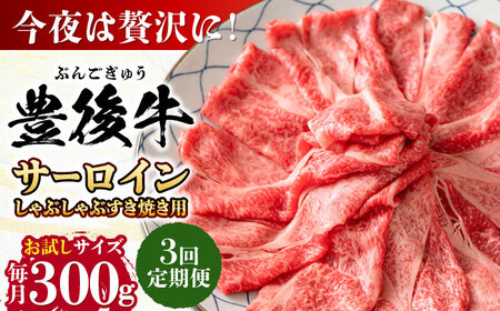 【全3回定期便】【厳選部位】おおいた豊後牛 サーロイン しゃぶしゃぶすき焼き用 300g/しゃぶしゃぶ しゃぶしゃぶ しゃぶしゃぶ しゃぶしゃぶ しゃぶしゃぶ しゃぶしゃぶ / 日田市 / 株式会社MEAT PLUS[AREI080]