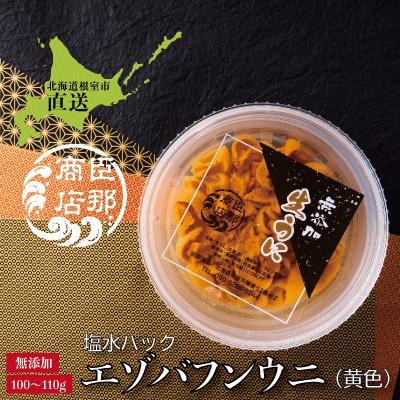 ふるさと納税 根室市 ＜12/17まで年内配送＞エゾバフンウニ(黄色)塩水パック100〜110g×1パック C-22001