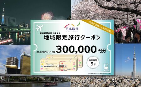 東京都墨田区　日本旅行　地域限定旅行クーポン300,000円分