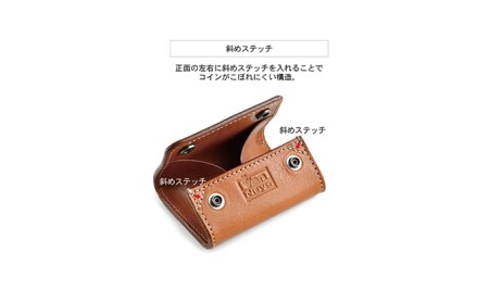 カードケース付きBOX型コインケース　バンナイズ オイル シュリンク レザー 本革 財布 コンパクト カード 収納 ファッション小物  ビンテージキャメル