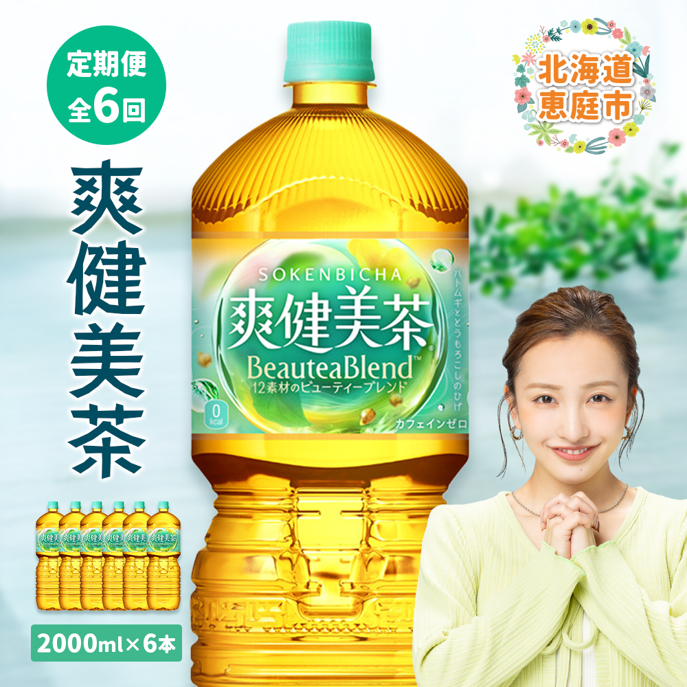 『定期便：全6回』爽健美茶2000mlPET×6本【38000901】