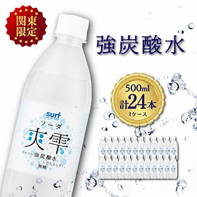 
＜毎月定期便＞＜関東のみお届け＞ 強 炭酸水 500ml 24本 計12L サーフ爽雫ソーダ全12回【4055704】
