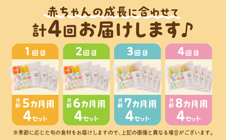 【定期便】【月齢5ヶ月-8ヶ月計4回】添加物・調味料不使用の離乳食セット おかゆ 離乳食 赤ちゃん