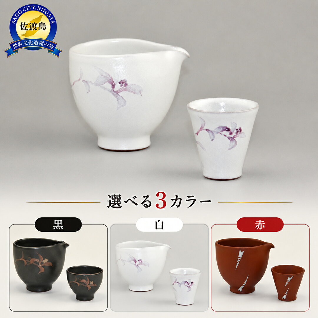 【ふるさと納税】【選べる】無名異焼 冷酒器 片口230ml ぐい呑み1個 おひとり様 赤水窯 白 黒 赤 陶器 酒器 桐箱付き 佐渡の伝統工芸 手作り 日本酒 晩酌 贈り物 新潟県 佐渡市