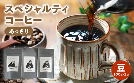 スペシャルティコーヒー【あっさり】豆 100g×3袋 コーヒー 珈琲 豆 自家焙煎 スペシャルティコーヒー 美味しい 100g 3袋 セット 216-001