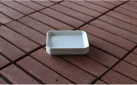 A25-413 1616/ TY Square Plate 130 White 5枚セット 有田焼 器 皿 白 ホワイト