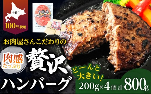 
                  北海道 十勝牛 手ごねハンバーグ 200g×4個 【 セット 牛100% 国産牛 牛肉 ハンバーグ 惣菜 小分け 冷凍 牛肉100% 大きい 国産 北海道 十勝 幕別 ふるさと納税 送料無料 】 [№5749-1438]
                