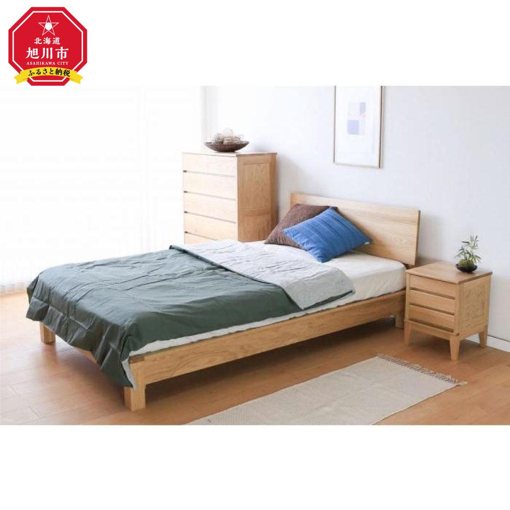 【ふるさと納税】旭川家具 MUKU工房オリジナル ムク ベッド セミダブル ナラ _02931 | インテリア ファニチャー 人気 おすすめ 送料無料