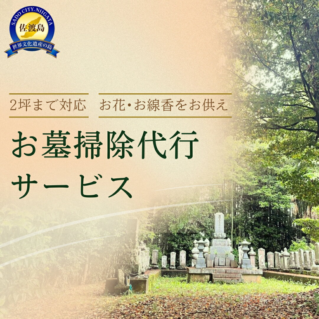 【ふるさと納税】お墓掃除代行サービス 2坪まで 作業時間約2時間 佐渡島 墓参り お彼岸 高圧洗浄 お線香とお花のお供え 作業前後の写真報告 新潟県 佐渡市