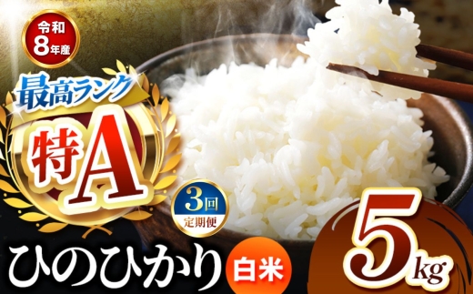 【 定期便 3回 】 R8年産熊本県産 白米 ひのひかり 5kg