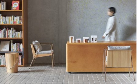 【FIL】ハンドルスツール MASS Series Handle Stool -Natural Wood & Copper Frame-