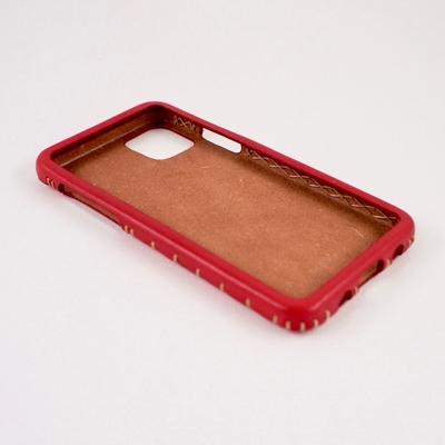 ふるさと納税 七尾市 【iPhone11用】本革ケース/レッド/ハンドメイド