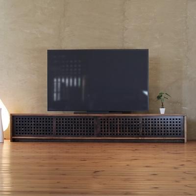 ふるさと納税 大川市 テレビボード　古都　4枚引戸　Hタイプ　焦茶色　233x45x39　大川市　WAプラス