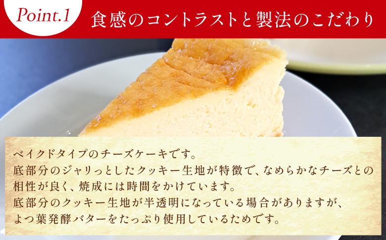 チーズケーキ 6号サイズ 1/2分 5カット mo-0005