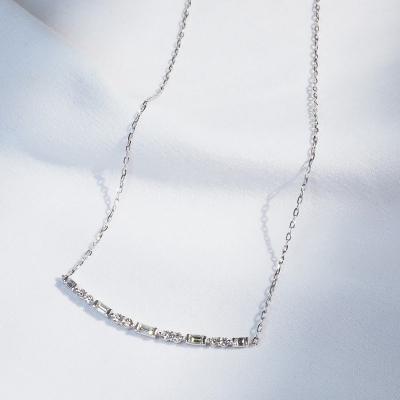 ふるさと納税 甲府市 Pt900 0.50ct　バゲット&ラウンドダイヤモンドラインネックレス　P2428 |  | 01