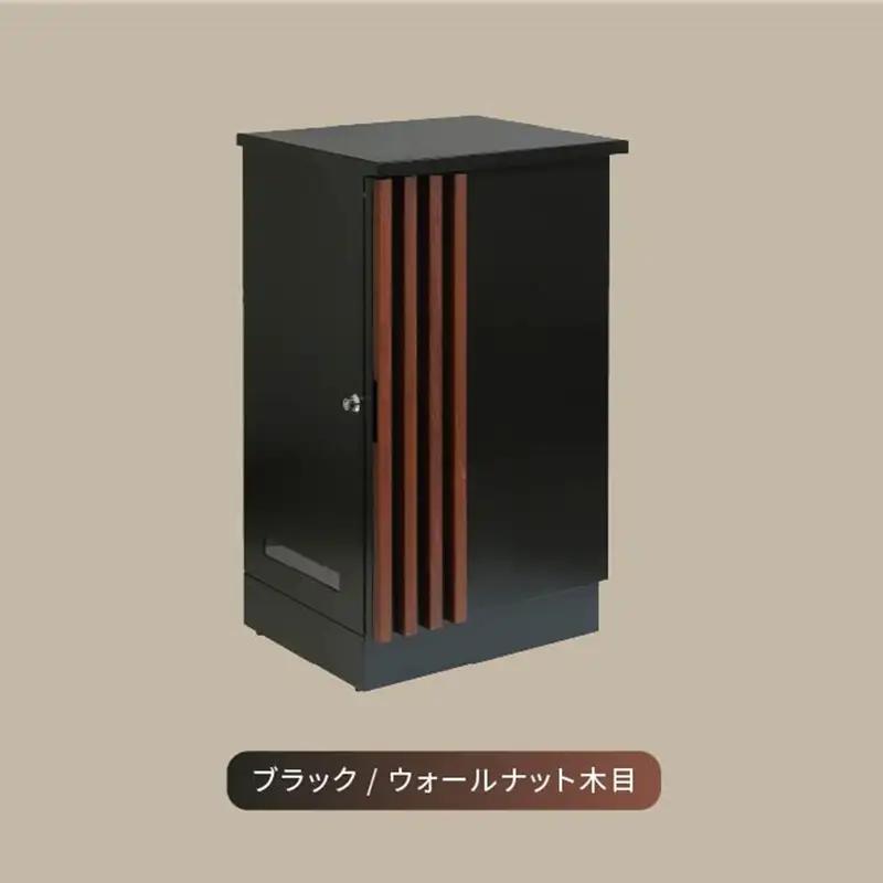 宅配ボックス Renzo レンツォ【ブラック/ウォールナット木目】《 宅配ボックス ボックス 鍵付き 簡易組み立て 》【2506N16709_01】