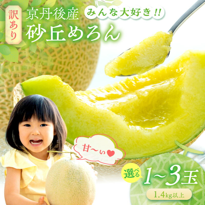 【ふるさと納税】味は抜群。訳ありメロン／みんな大好き甘～ぃ！京丹後砂丘めろん！ 1玉 2玉 3玉（2026年7月下旬～発送）選べる 内容量 国産 果物 メロン 砂丘メロン 甘い 糖度 京都 ふるさと納税 メロン ふるさと納税 期間限定 ふるさと納税 フルーツ