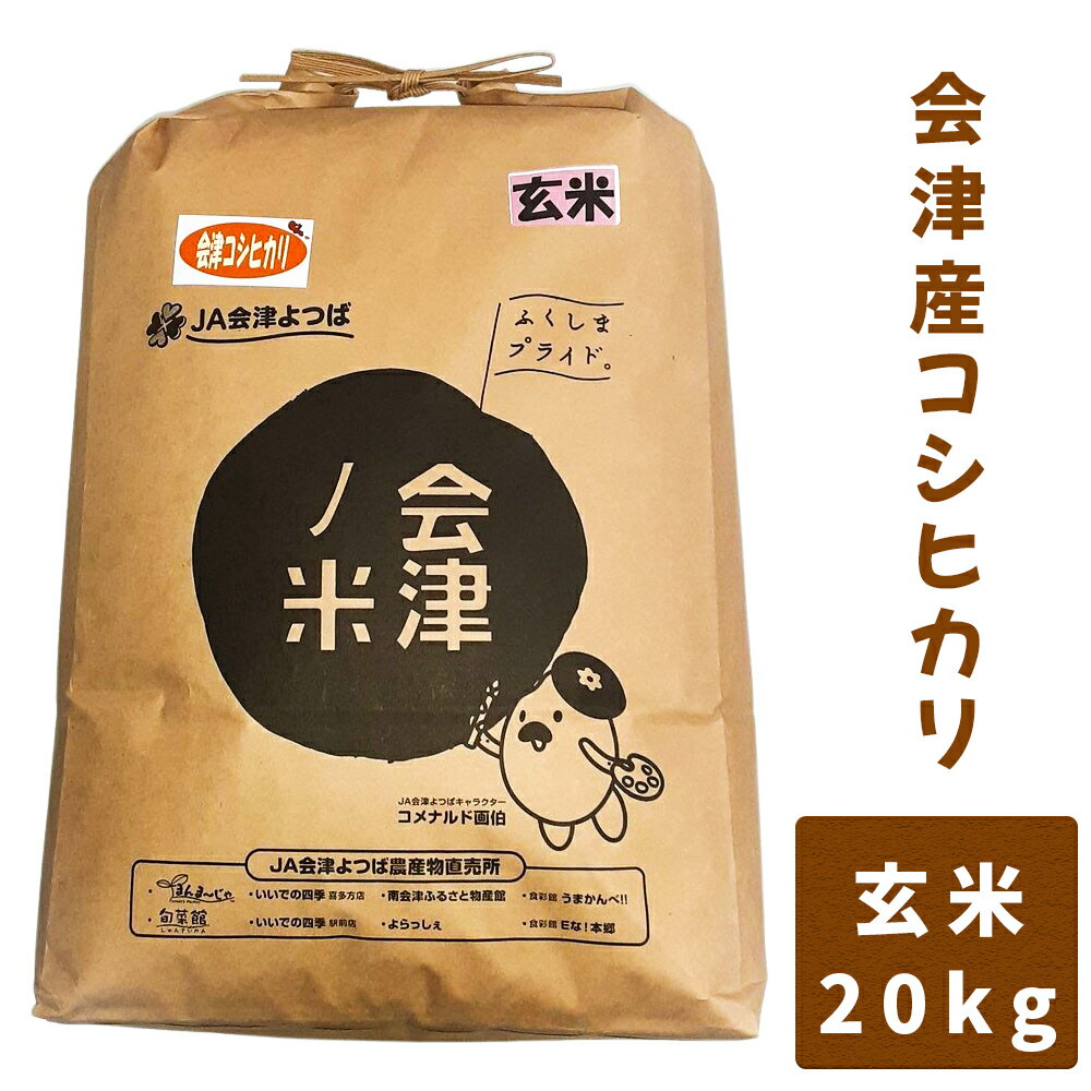 【ふるさと納税】会津産 コシヒカリ 20kg (玄米)｜お米 米 白米 こめ こしひかり 産直 玄米 [0870-0872]