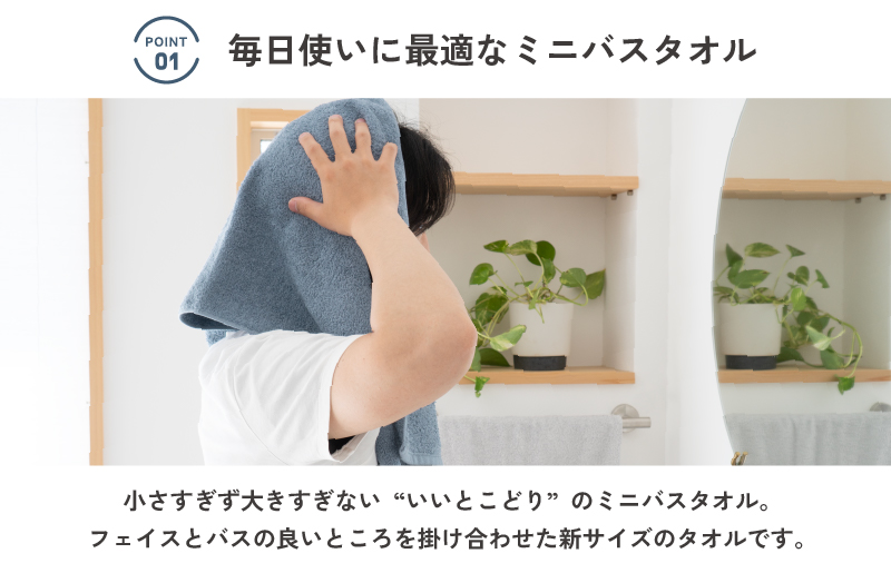 【スピード発送】soraミニバスタオル6枚セット（ホワイト/ネイビー）【フェイスタオル 以上 バスタオル 未満 泉州タオル 吸水 普段使い シンプル 日用品 たおる】
