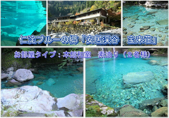 0430701【ふるさと納税】 安居渓谷宝来荘 宝来荘 ペア 宿泊 素泊りプラン（お部屋タイプ：本館和室 宿泊券 旅行券 食事 四国 高知 レストラン ふるさと 仁淀川町
