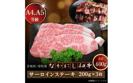 宮崎県西ノ原牧場・なかにし和牛サーロインステーキ 600g（国産 牛肉 肉 宮崎牛 黒毛和牛 お肉 サーロインステーキ なかにし和牛 ステーキ)
