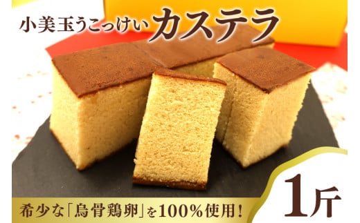 小美玉カステラ1斤 カステラ かすてら 烏骨鶏 かすていら 卵 うこっけい 鶏卵 高級卵 高級 国産 ギフト スイーツ 菓子 焼き菓子 焼菓子 たまご 玉子 烏骨鶏の卵 御贈答 ギフト プレゼント お祝い お返し 内祝い 退職 37-L