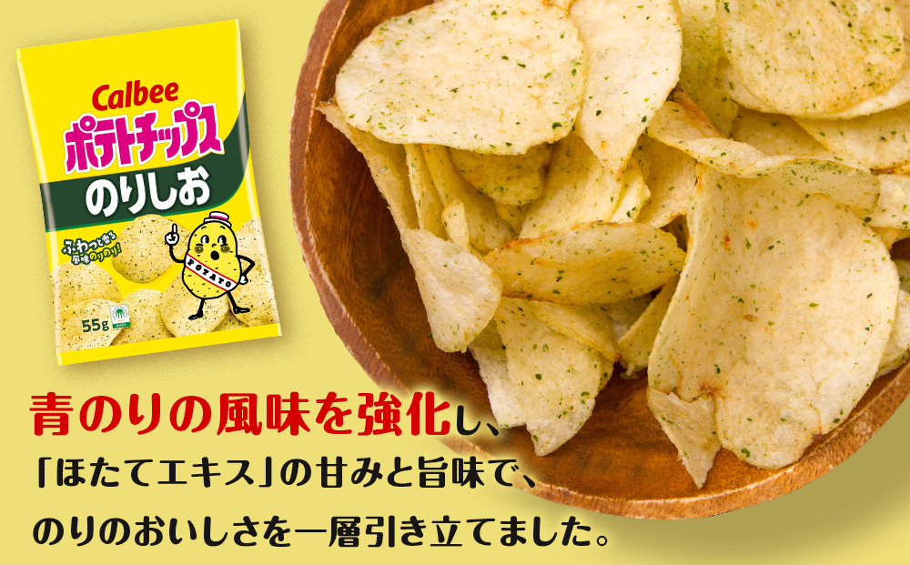 【定期便3カ月】カルビーポテトチップス＜のりしお＞16袋入×2箱《千歳工場製造》