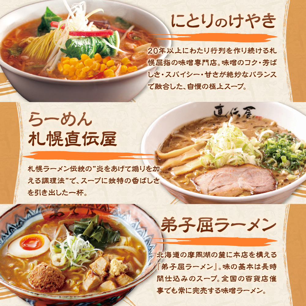 The 札幌味噌ラーメン2【3店舗各2食 6食セット】