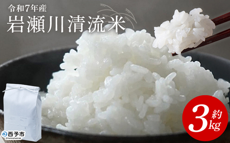 ＜令和8年産 岩瀬川清流米 コシヒカリ 3kg＞ 3キロ こしひかり お米 コメ こめ 白米 精米 ご飯 穀物 鮮度 特産品 愛媛県産 西予市産 宇和町産 OTSUKAFARM 愛媛県 西予市 【常温】『1ヶ月以内に順次出荷予定』UOF0001