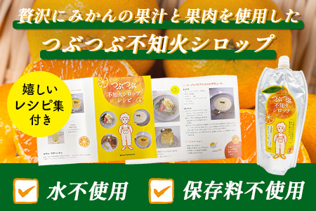 つぶつぶ 不知火 シロップ 500g × 2本 セット レシピ付 果肉 60% 贅沢使用 保存料不使用 水不使用 ビートグラニュー糖 炭酸割 料理 佐賀県 鹿島市 岡屋Farm&ily B-914