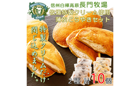 長門牧場　ソフトクリーム＆クリームチーズ薄皮どらやき２種セット　人気スイーツ　濃厚ミルク　直送　牛乳　生乳　国産　夏ギフト　長野県　贈答品　お土産　お中元　お歳暮　クリスマス