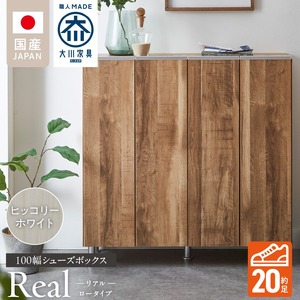 シューズボックス 【リアル 100 LO】 ヒッコリーホワイト_シューズボックス リアル 100 LO 大川家具 ヒッコリーホワイト 靴箱 靴 収納 可動棚 お洒落 国内製造 お取り寄せ 福岡県 久留米市 送料無料_Qd063-02